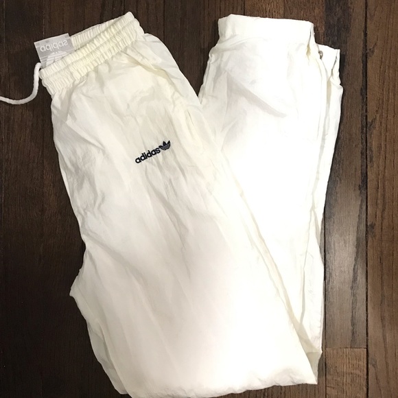 adidas Pants - Vintage white adidas windbreaker pants
